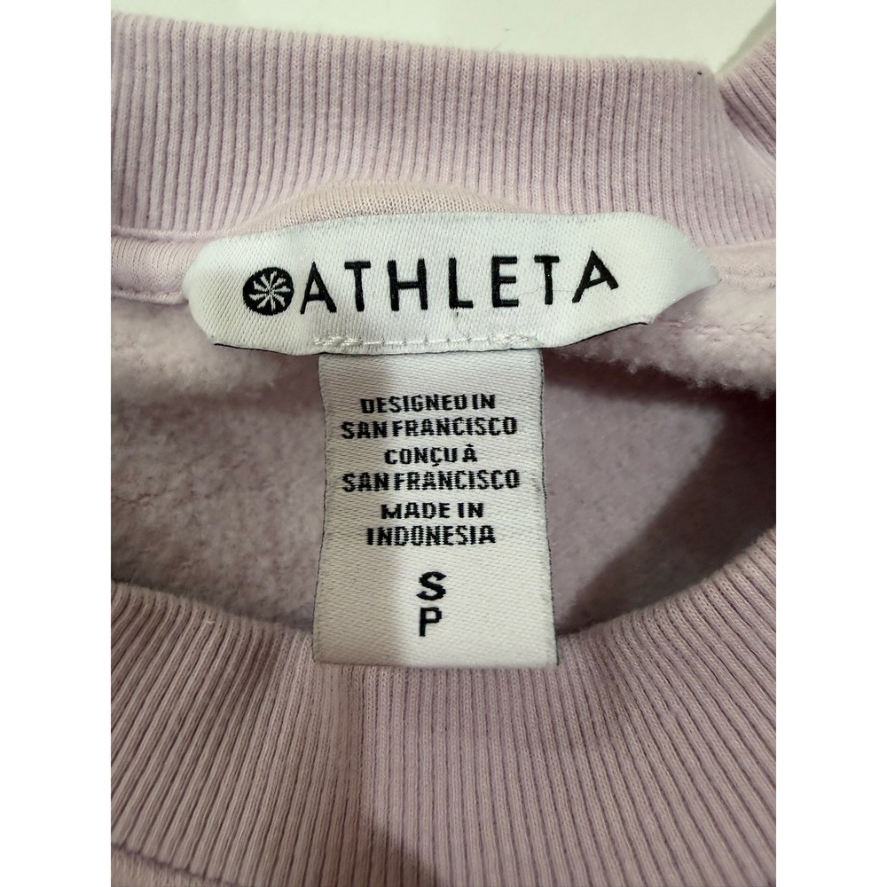 Athleta Coaster Luxe Sweatshirt Lavender Purple Cropped Pullover Fleece Size S - Picture 5 of 7